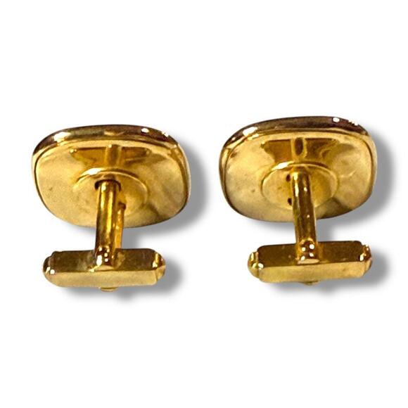 VTG Anson Cufflinks Mens 10kt Gold Plate Mother of Pearl Lions Club Acid Tested - Picture 3 of 8